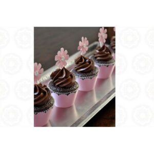 Mini Cupcakes de Chocolate com Flor no Topo